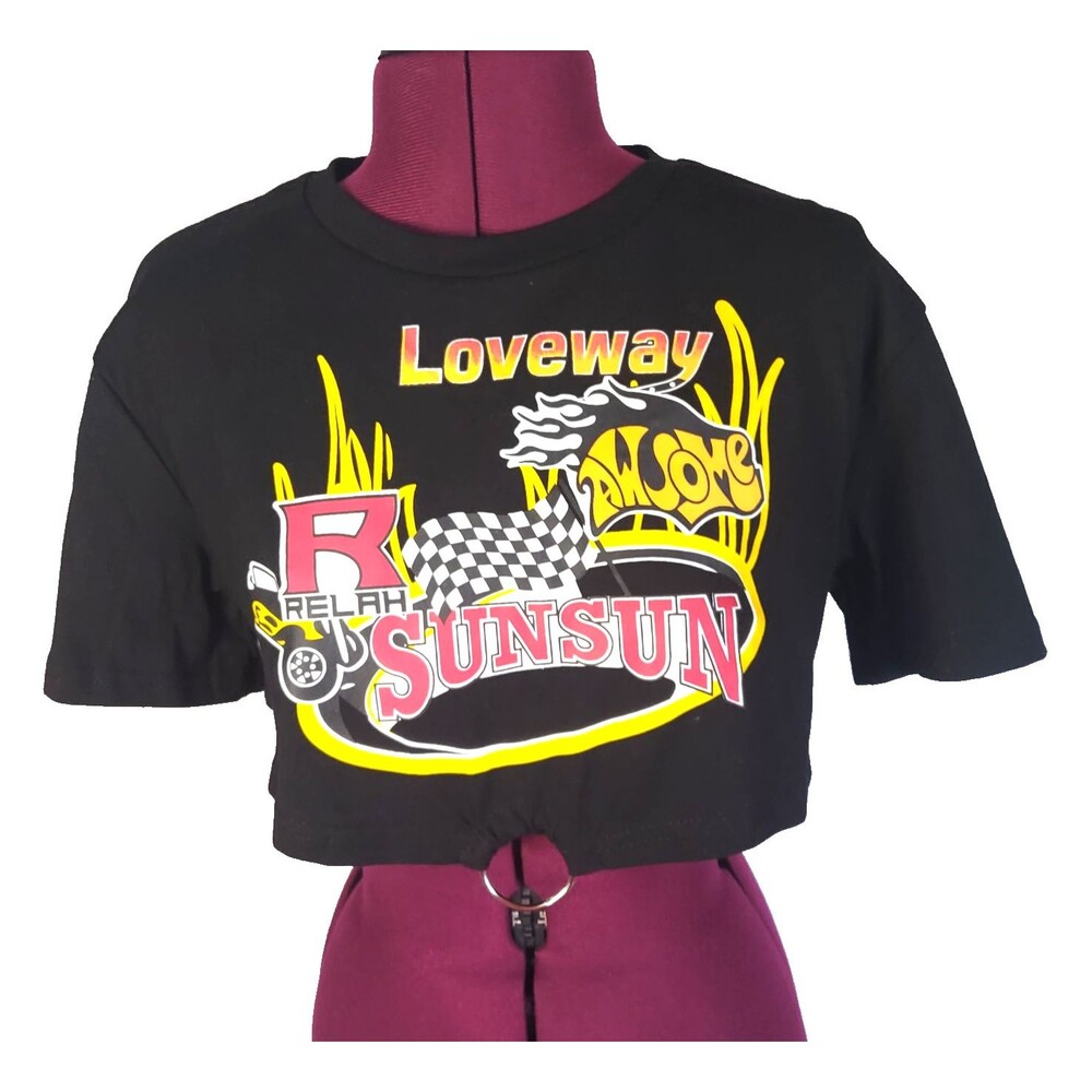 T-shirt- Women's Crop shirt Vogue Sexy Lounge Loveway Awesome Sunsun Sz S